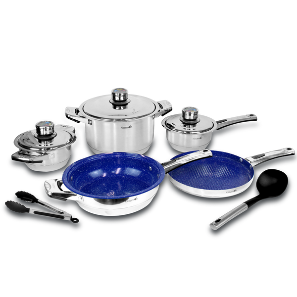 Kittamor - Batería de cocina Azul 10 Piezas.